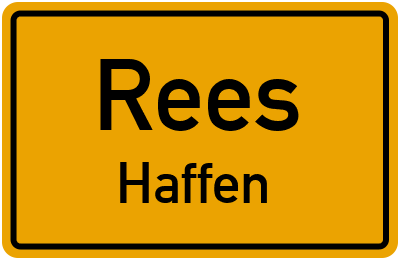 Ortsschild Rees Haffen