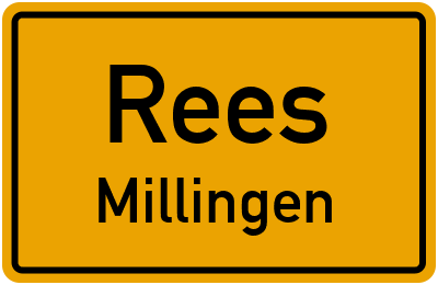 Ortsschild Rees Millingen