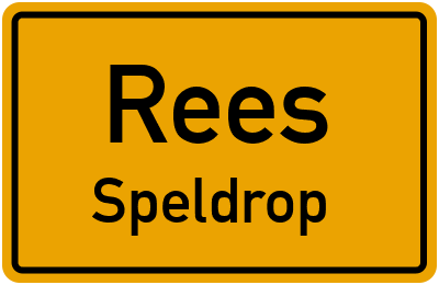 Ortsschild Rees Speldrop