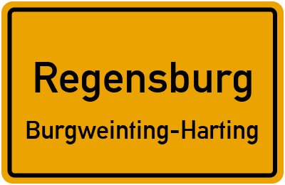 Ortsschild Regensburg Burgweinting-Harting