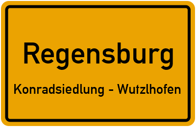 Straßenverzeichnis Regensburg Konradsiedlung - Wutzlhofen
