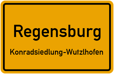 Ortsschild Regensburg Konradsiedlung-Wutzlhofen