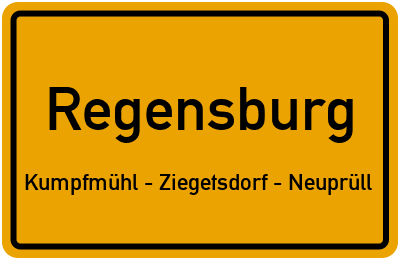 Straßenverzeichnis Regensburg Kumpfmühl - Ziegetsdorf - Neuprüll