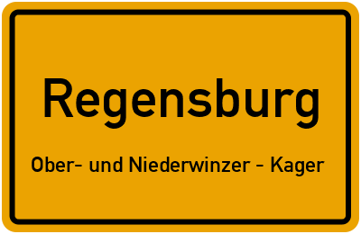 Straßenverzeichnis Regensburg Ober- und Niederwinzer - Kager