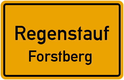 Ortsschild Regenstauf Forstberg