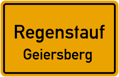 Ortsschild Regenstauf Geiersberg