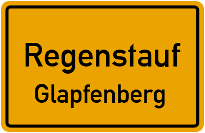 Ortsschild Regenstauf Glapfenberg