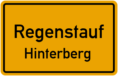 Ortsschild Regenstauf Hinterberg