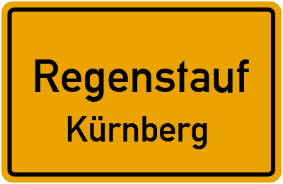 Ortsschild Regenstauf Kürnberg
