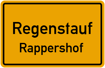 Ortsschild Regenstauf Rappershof