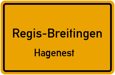 Ortsschild Regis-Breitingen Hagenest