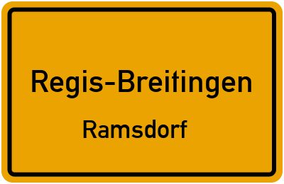 Ortsschild Regis-Breitingen Ramsdorf