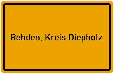 Ortsschild von Gemeinde Rehden, Kreis Diepholz in Niedersachsen