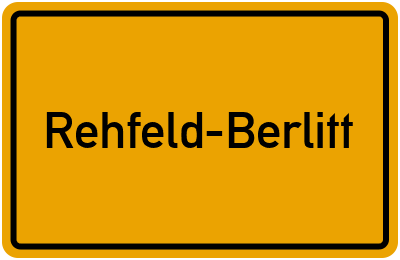 Ortsschild von Rehfeld-Berlitt in Brandenburg
