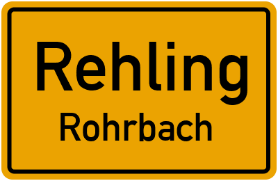 Ortsschild Rehling Rohrbach