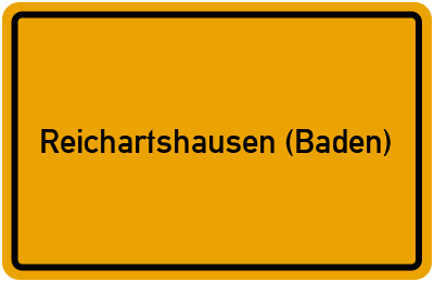 Ortsschild von Gemeinde Reichartshausen (Baden) in Baden-Württemberg