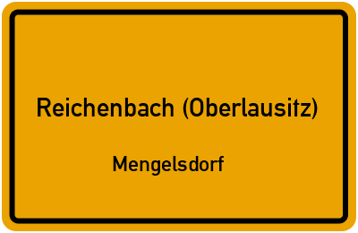Straßenverzeichnis Reichenbach (Oberlausitz) Mengelsdorf