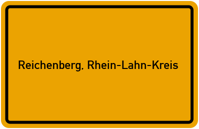 Ortsschild von Gemeinde Reichenberg, Rhein-Lahn-Kreis in Rheinland-Pfalz