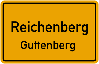 Ortsschild Reichenberg Guttenberg