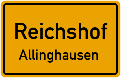 Ortsschild Reichshof Allinghausen