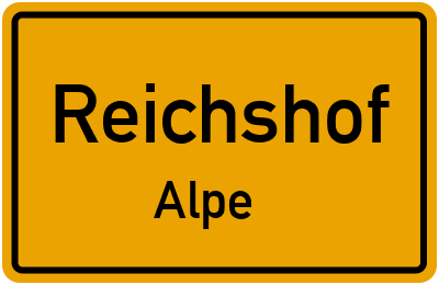Ortsschild Reichshof Alpe