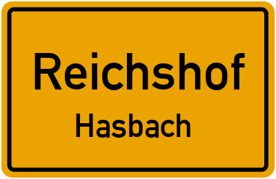 Ortsschild Reichshof Hasbach