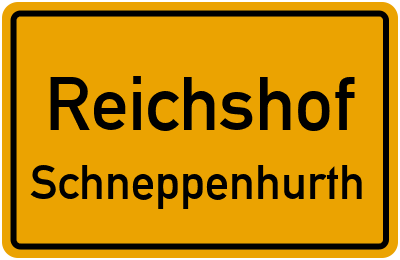 Ortsschild Reichshof Schneppenhurth