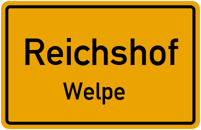 Ortsschild Reichshof Welpe