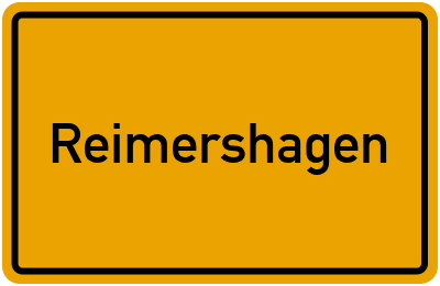 Ortsschild von Reimershagen in Mecklenburg-Vorpommern