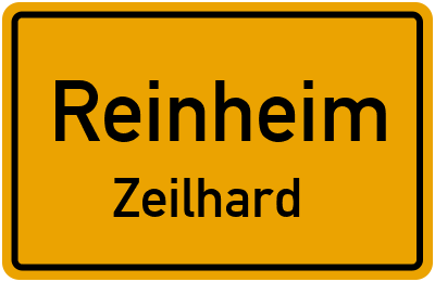 Ortsschild Reinheim Zeilhard
