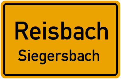 Ortsschild Reisbach Siegersbach