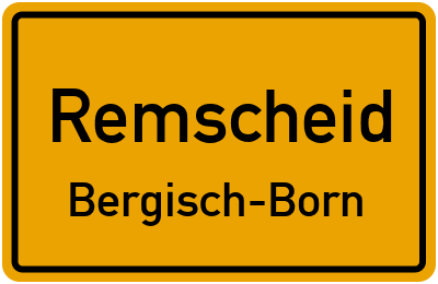 Straßenverzeichnis Remscheid Bergisch-Born