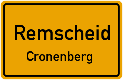 Ortsschild Remscheid Cronenberg