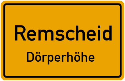 Straßenverzeichnis Remscheid Dörperhöhe
