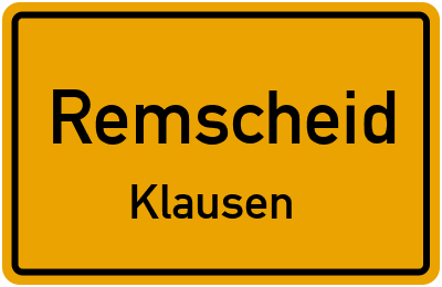 Straßenverzeichnis Remscheid Klausen