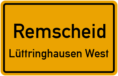 Straßenverzeichnis Remscheid Lüttringhausen West