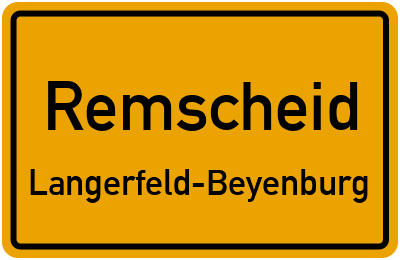 Straßenverzeichnis Remscheid Langerfeld-Beyenburg