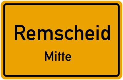 Straßenverzeichnis Remscheid Mitte