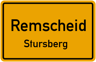 Straßenverzeichnis Remscheid Stursberg