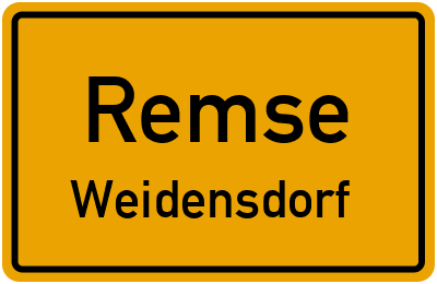 Ortsschild Remse Weidensdorf