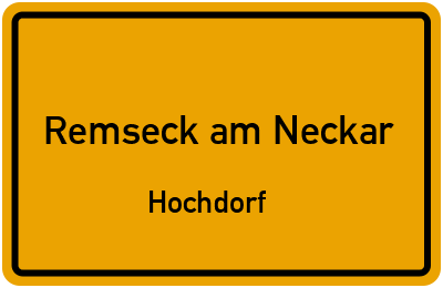 Straßenverzeichnis Remseck am Neckar Hochdorf