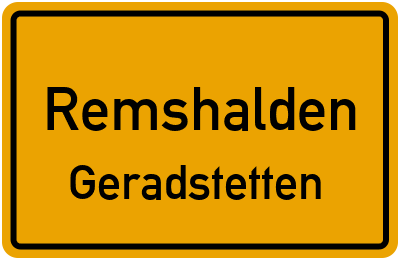 Ortsschild Remshalden Geradstetten