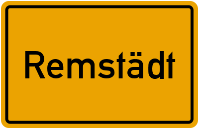 Ortsschild von Remstädt in Thüringen