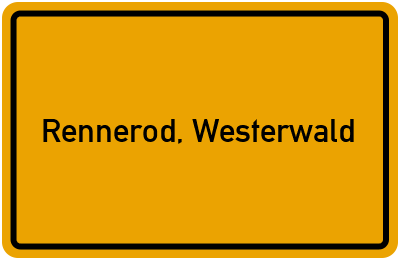 Ortsschild von Stadt Rennerod, Westerwald in Rheinland-Pfalz