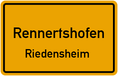 Ortsschild Rennertshofen Riedensheim