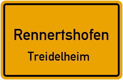 Ortsschild Rennertshofen Treidelheim