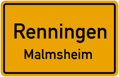 Straßenverzeichnis Renningen Malmsheim