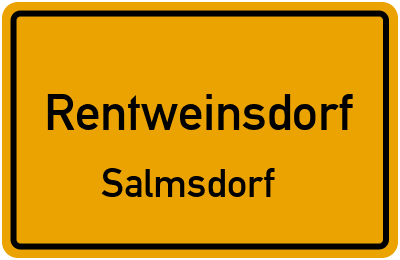 Ortsschild Rentweinsdorf Salmsdorf
