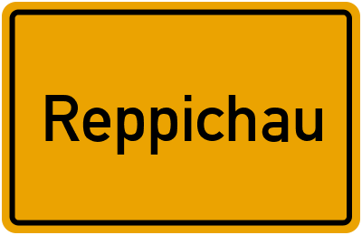 Ortsschild von Reppichau in Sachsen-Anhalt