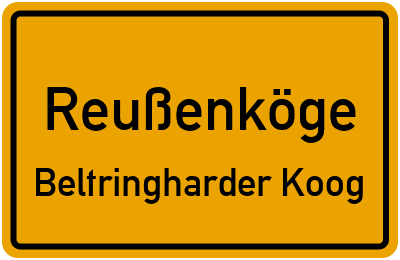 Straßenverzeichnis Reußenköge Beltringharder Koog